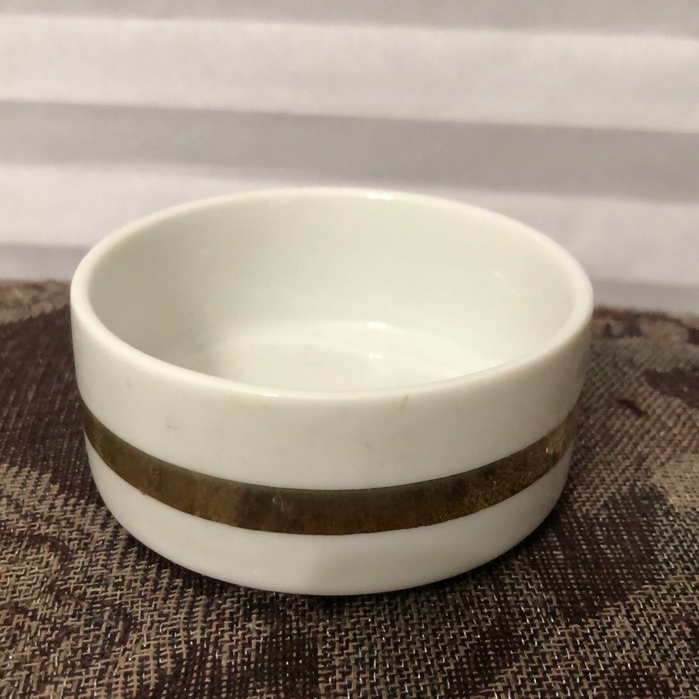 3/$15 Trinket Bowl tray round The Art of Chokin 24 KT Gold Trimmed